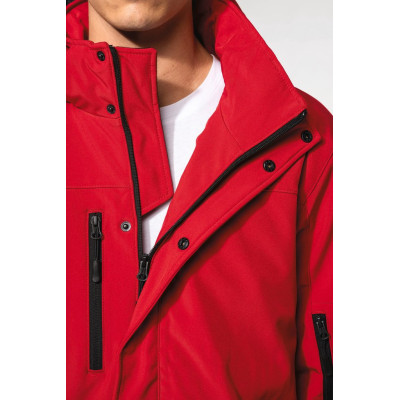 Men's hooded softshell lined parka